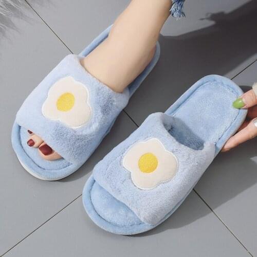Autumn Winter Home Women Fur Slippers Cute Cartoon Fruit Pineapple Ladies Flats Shoes Slip on Home Furry Warm Slippers Female