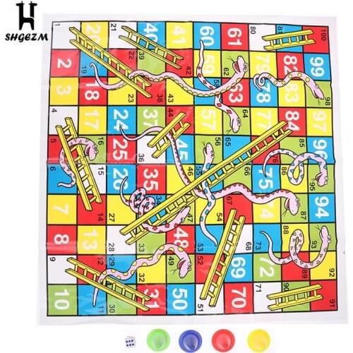 Snake Ladder Educational Kids Children Toy Interesting Board Game Set Portable Flying Chess Board Family Party Game Gifts