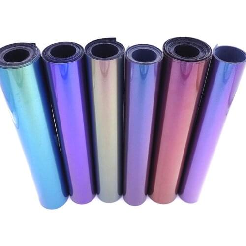 1 sheet 25cmx25cm Holographic Color Change Heat Transfer Vinyl noctilucent Heat Press Machine Tshirt Iron On HTV