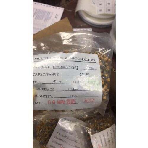 100% New and original CC4-0805N220J 0805 22PF 5% Monolithic capacitors