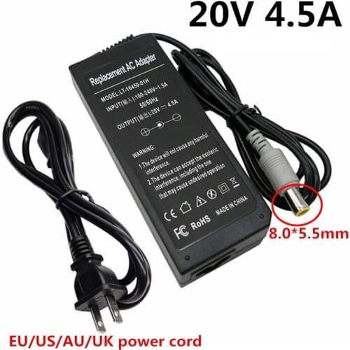 20V 4.5A 8.0mm*5.5mm Replacement AC DC Universal Power Adapter Charger For Lenovo EU US UK AU Plug Adaptor Conveter