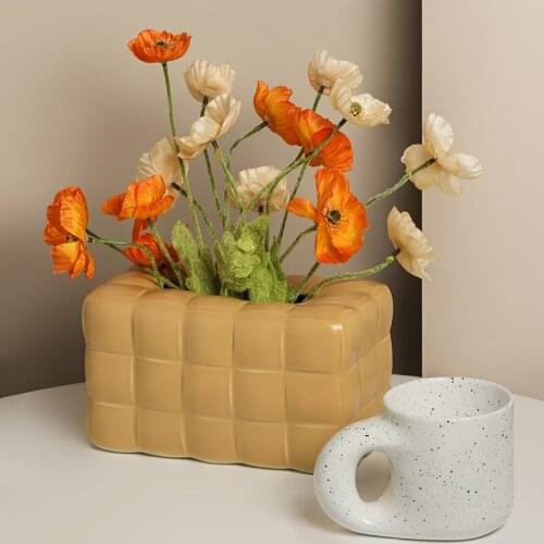 2021 Creative Simple Schoolbag Vase Decoration Nordic Ceramic Living Room Flower Arrangement Home Art Decoration
