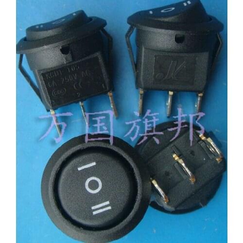 6A 250VAC diameter:20mm 3P 3T rockey Switch / circular switch below square