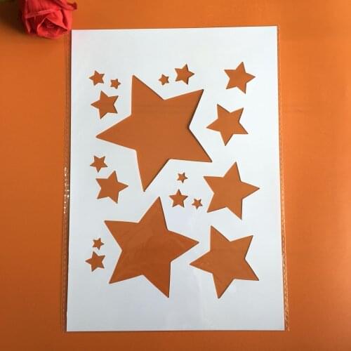 A4 29 * 21cm Pentagram DIY Stencils Wall Painting Scrapbook Coloring Embossing Album Decorative Paper Card Template