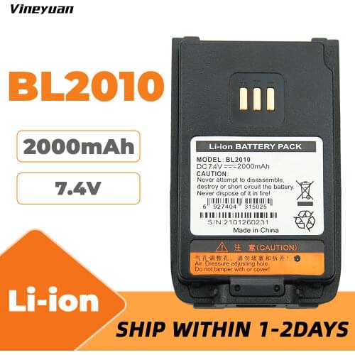 Two Way Radio 2000mAh Li-Ion Battery for HYT BL2010 BL1504 UL913 PD562 PD502 PD682G