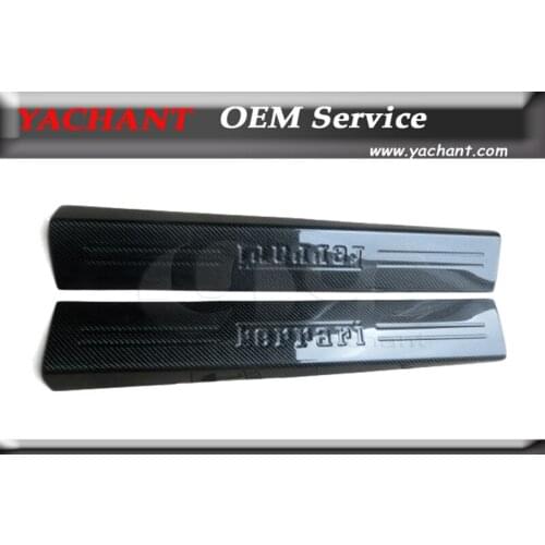 Car-Styling Auto Accessories Full Carbon Fiber Interior Trim 2Pcs Fit For 2010-2014 F458 Italia Door Sill Cover