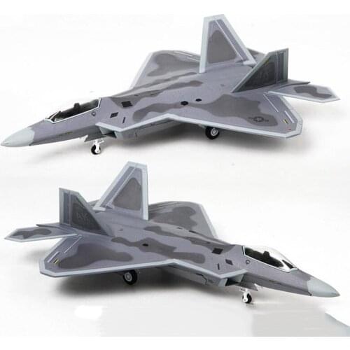 American Metal airplane Model 1/72 scale U.S. Navy Army F22 Raptor fighter W base aircraft Kids toy for display show collections