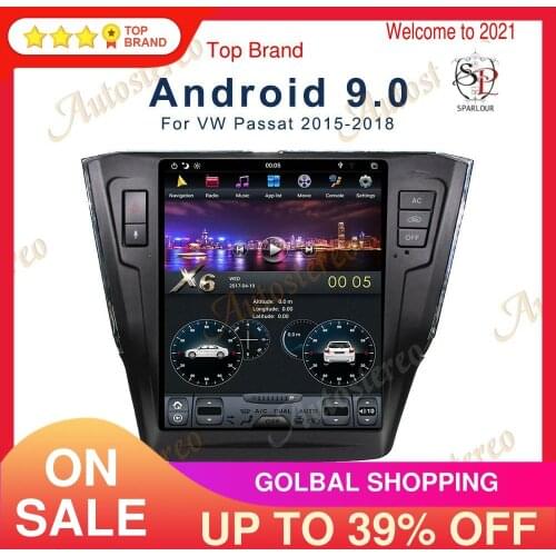 Android 9.0 6 Core Vertical Tesla Screen Car Audio GPS Navigation For VW Passat 2015-2018 Auto Radio Head Unit Multimedia Player