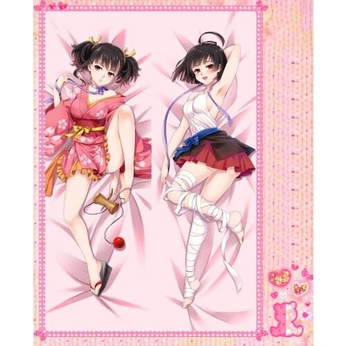 Anime Cartoon Koutetsujou no Kabaneri Double Bolster Hugging Pillow Case Pillow Cover Pillowcase Peach Skin 2 Way No.16216