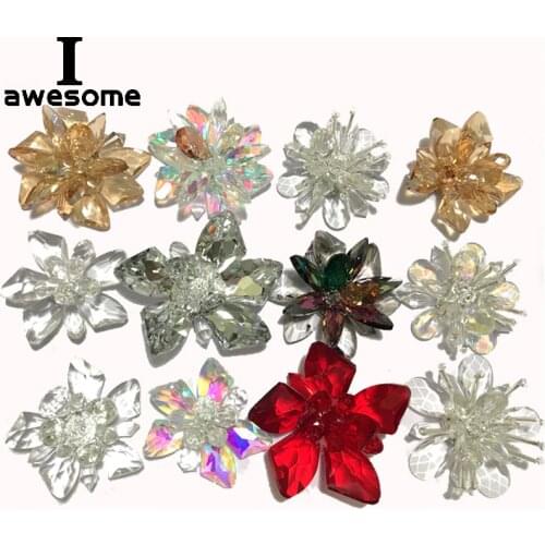 Shining DIY Crystal flowers Glass Bridal Wedding Party Shoes Accessories For high Heels Sandals Boots Decorations Shoes flower