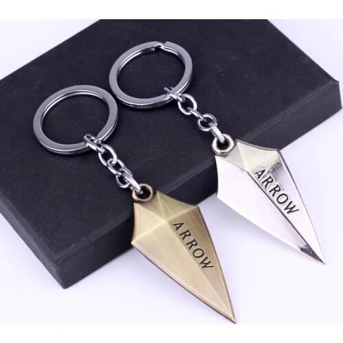Movie Jewelry Arrow Green Pendants Keychain Metal Key chain keyrings Fashion Car Key Holder chaveiro Unisex Gift