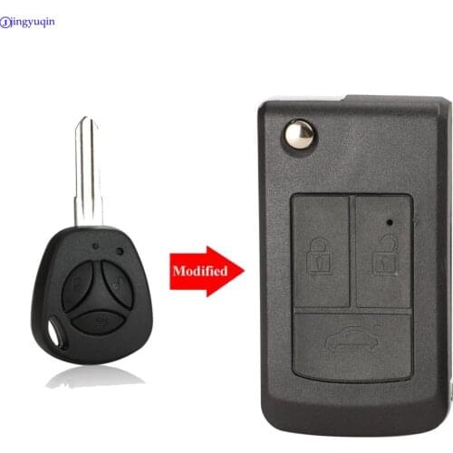 Jingyuqin Remote Car Key Shell Case Fob For LADA Priora Kalina Replacement Keyless Car Covers Folding Flid
