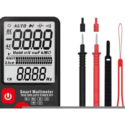 Digital Multimeter 3.5" 3 Line Display Automatic Identification Ranging Voltage Tester Hz AC/DC Detection Continuous Capacitor