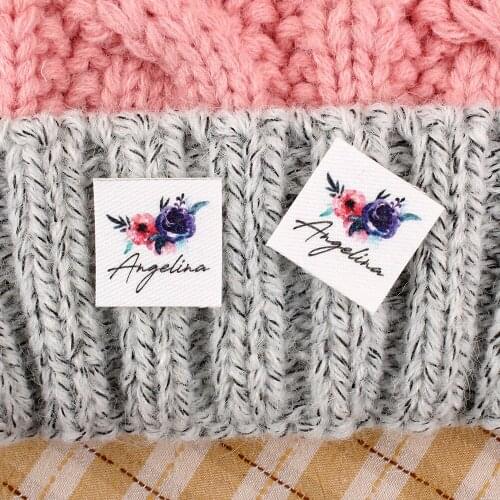 96 Custom Labels, Iron Tags, Ironing Labels, Personalized Name, Colorfast, Washable, for Handmade Items, Gifts (TB2159)