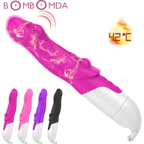 Dildo Vibrator Masturbator Sex Toy for Women G spot Stimulator Heating Vagina Clitoris Double 12 Speeds Vibrator Adult Sex Toys