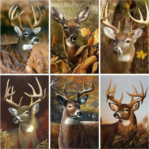 HUACAN 3D DIY Diamond Painting Deer Cross Stitch Sale Diamond Embroidery Animal Picture Of Rhinestone Handicraft Decor For Home