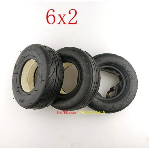 Super 6 inch 6X2" Tire and Inner Tube 6*2solid tyre Set for fastwheel F0 Electric Scooter Wheel Chair Truck Trolley Cart