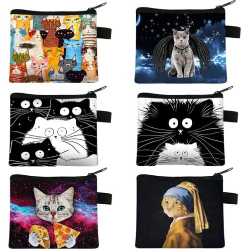 Cartton Cat Pattern Girl Coin Purse Mini Wallet Lady Coin Bag Shopping Storage Bag New Credit Card Lipstick Wallet Girl Gift