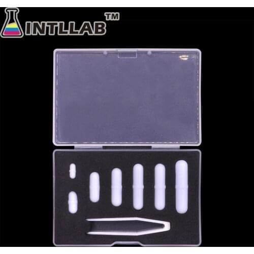 INTLLAB Mixed Size Stir bar PTFE Magnetic Stirrer Mixer Stir Bars Magneton Set 7PCS