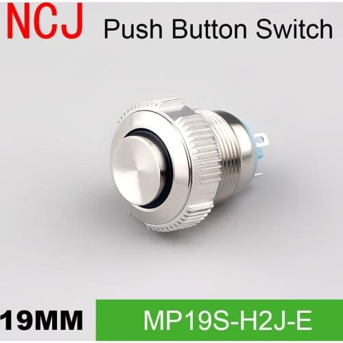 NCJ 19mm Metal Push Button Switch IP67 self-reset Momentary Reset with led lamp 5A