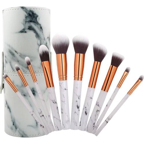 10pcs Makeup Brushes Set For Face Eyes Powder Foundation With Storage Cup