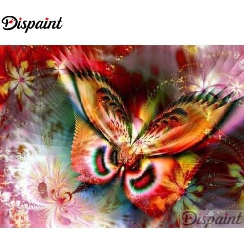 Dispaint Full Square/Round Drill 5D DIY Diamond Painting "Flower butterfly" Embroidery Cross Stitch 3D Home Decor A11926
