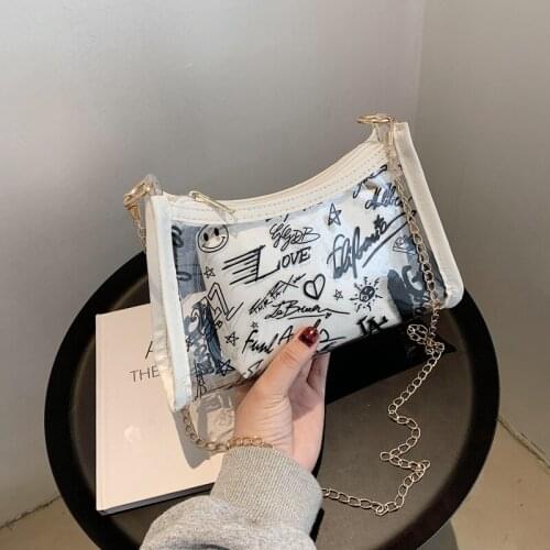 2021 New Fashion Transparent PVC Shoulder Bag Lady Jelly Bag Wallet Solid Color Female Tote Bag Crossbody Sling Handbags Girls