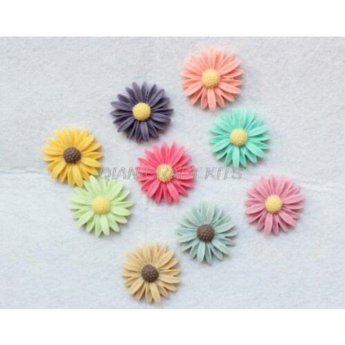 120 pcs extra big 26 mm Mixed Colors sun flower resin cabochon Cabs decoden flatback wholesale free shipping D25 display