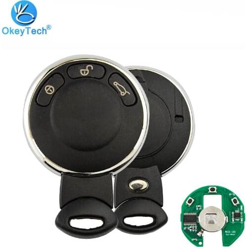OkeyTech Smart Remote Key for BMW Mini Cooper Clubman Cabrio 3 Button with Insert Uncut Blade 315/315LP/433/868Mhz ID46 Chip