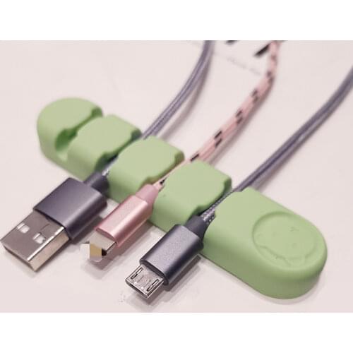 4 Holes Cable Organizer Silicone USB Cable Winder Desktop Tidy Management Clips Cable Holder for Mouse Headphone Wire Organizer