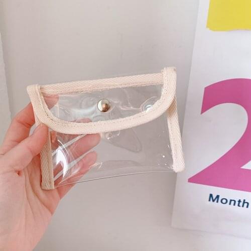 Transparent Small Wallet Waterproof Pvc Cute Coin Purse Fashion Thin Makeup Bag Card Pouch For Girls Ladies Mini Storage Bag