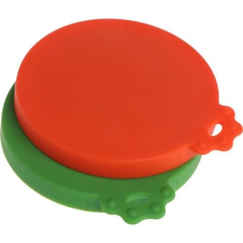 Drop Ship Pet Food Can Cover Silicone Dogs Cats Storage Tin Cap Lid Reusable Random Color