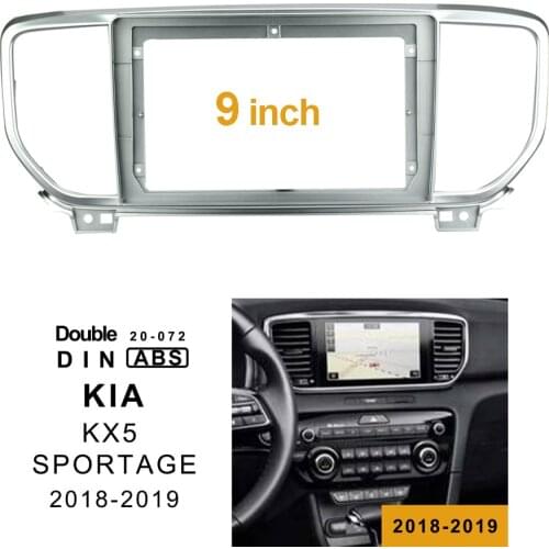2Din Car DVD Frame Audio Fitting Adaptor Dash Trim Kits Facia Panel 9inch For Kia KX5 SPORTAGE 2018-2019 Double Din Radio Player