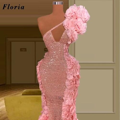 Customized Pink Mermaid Prom Dresses Muslim Abendkleider Cut Out Evening Dresses African Kaftans Evening Party Night Robes Dubai
