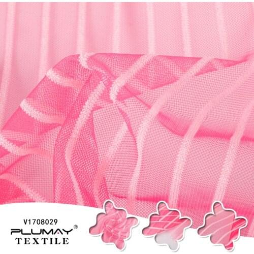 Mesh fabric DIY new white stripes white jacquard high quality stretch for Stage costumes party dress