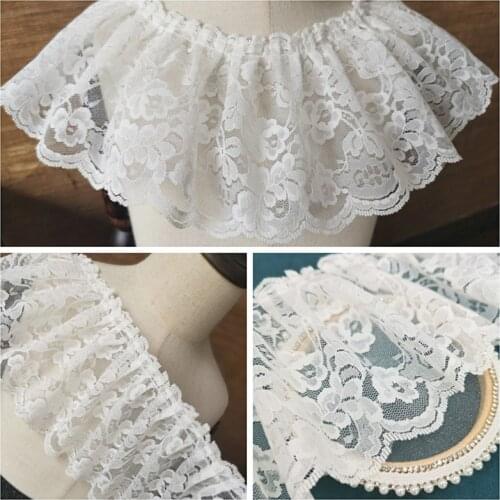 Mesh Embroidery Pleated Widened Tulle Lace DIY Clothes Skirt Neckline Cuffs Lengthened Hem Sofa Curtain Apron Sewing Material