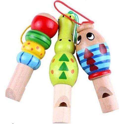 Through animal small whistle baby jewelry pendant wooden musical toys Musical Toys