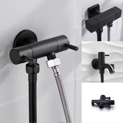 Wall Mounted Shattaff Bidet Sprayer Body Faucet Cold Tap for Bathroom Toilet Matt Black