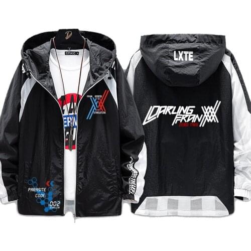 DARLING in the FRANXX Zero Two Cosplay Hoodie Sun Protection Clothing Jackets Summer Thin Long Sleeve Running Sports Hooded