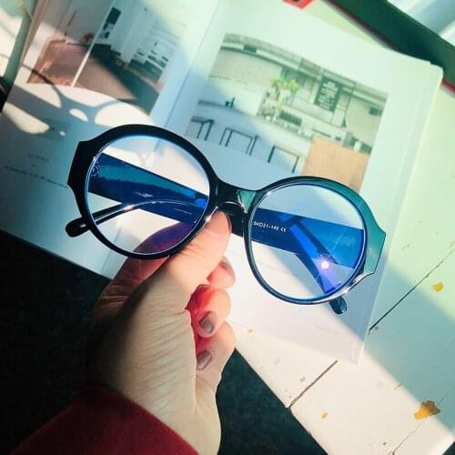 VWKTUUN Round Glasses Frame Men Women Vintage Optical Glasses Frames Wide Myopia Glasses Computer Clear Glasses Anti Blue Ray