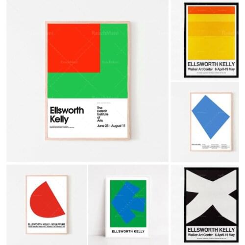 Ellsworth Kelly exhibition poster, exhibition print, minimalism, color field painting, home decoration