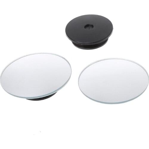 1 Pair 360°Wide Angle Convex Blind Spot Mirrors Frameless Ultrathin Rearview F19A