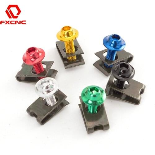 10pcs /Set Universal Motorcycle Fairing Body Bolts Scooter Nuts Bolts M6 Spire Speed Fastener Clips Screw Spring Bolts Nuts