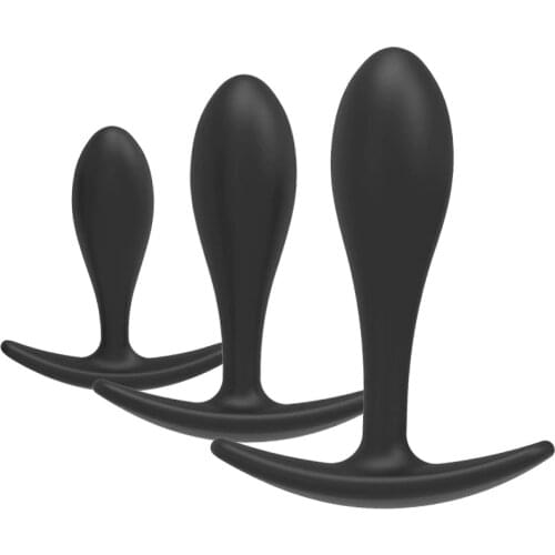 100% Safe Silicone Dildo Butt Plug Anal Plugs Unisex Sexy Stopper 3 Different Size Adult Sex Toys for Men/Women Trainer Massager