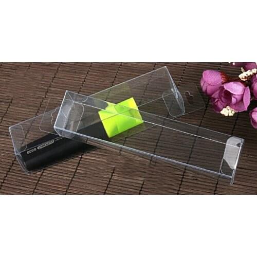 50pcs 3*3*14cm clear plastic pvc hook box packing boxes for gift/Phone/candy/cosmetic/craft square transparent pvc Box