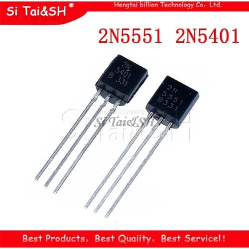 50pcs/lot Transistor DIP 2N5551 2N5401 5551 5401 TO-92 (25PCS* 2N5401+25PCS* 2N5551 )