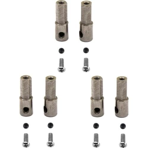 6Pcs Metal Rear Axle Drive Shaft Adapter for WPL C14 C24 C34 B14 B24 B36 MN D90 MN99S RC Car Upgrade Parts