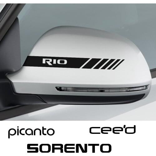 2PCS Car Rearview Mirror Vinyl Stickers For Kia CADENZA Ceed FORTE K9 OPTIMA PICANTO RIO SORENTO SOUL SPORTAGE Auto Accessories