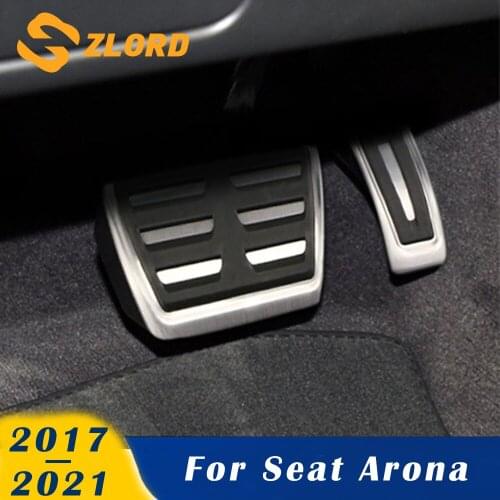 Zlord Car Pedal Protection Cover for Seat Arona 2017 - 2021 AT MT LHD RHD Fuel Gas Brake Clutch Pedal Covers Auto Accessories