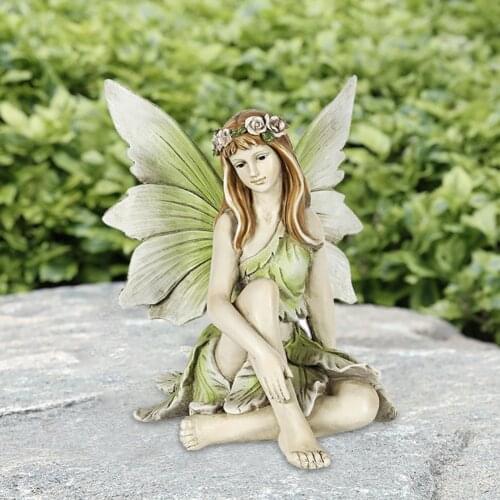 Girl Flower Fairy Decoration Resin Crafts Flower Fairy Ornament Exquisite Beautiful Statue Decoration For Garden